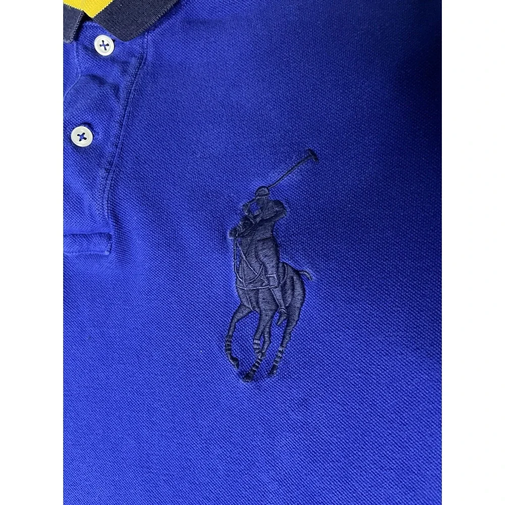 Ralph Lauren Big Pony Polo Shirt Men's Size Large Blue Short Sleeve Preppy